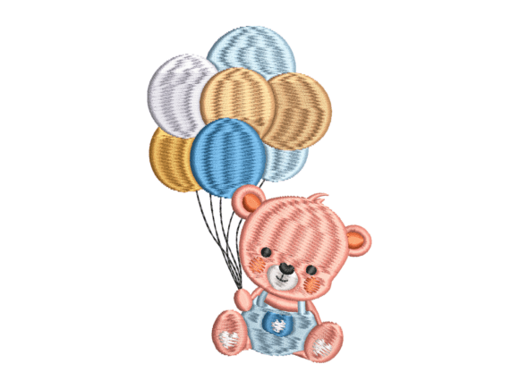 Cute Teddy Balloon Embroidery Design Review