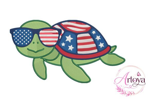 Patriotic Turtle Embroidery Design Review