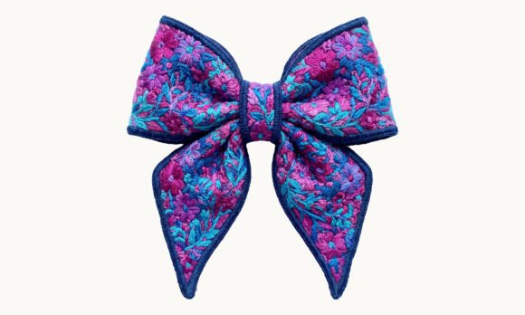 Purple Floral Embroidery Bow Review