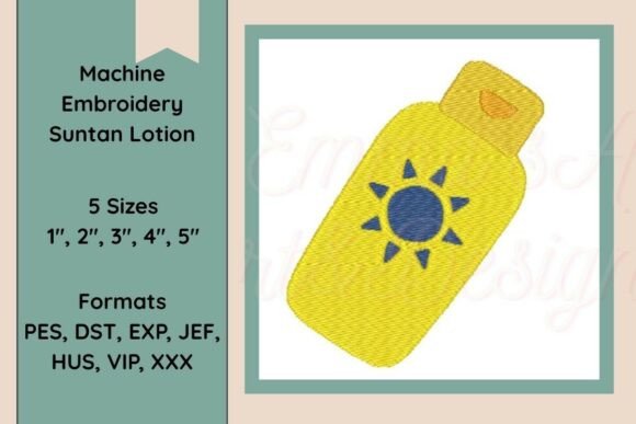 Suntan Lotion Machine Embroidery Design Review